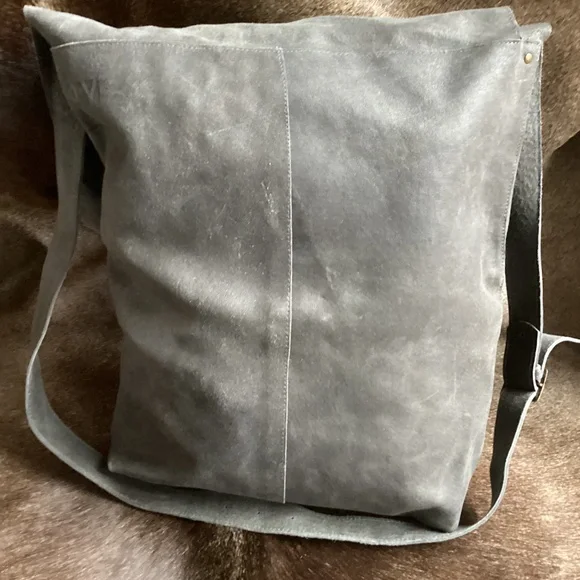 MAYKO Bags SLS Big Suede Leather Top Flap Satchel Crossbody Handbag Israel - Picture 3 of 12